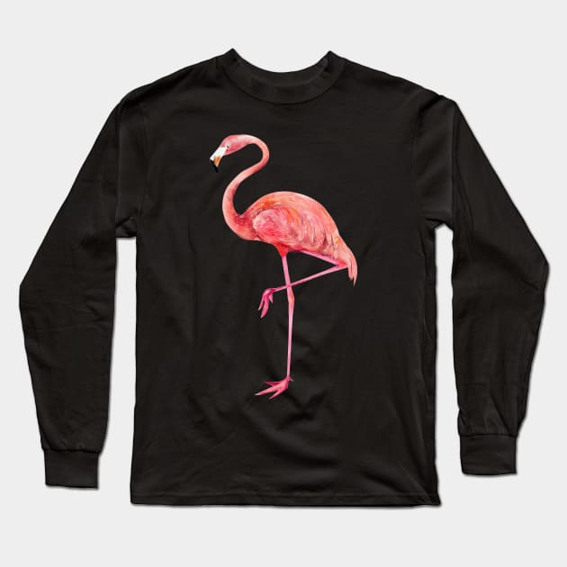 Flamingo Long Sleeve T-Shirt by Jkinkwell